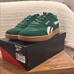 Reebok Green and Brown Sneakers with Suede Upper